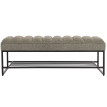 Banc HWC-N68 avec rangement pour chaussures, banc rembourré banc de vestiaire étagère à chaussures, tissu chenille métal
