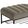 Banc HWC-N68 avec rangement pour chaussures, banc rembourré banc de vestiaire étagère à chaussures, tissu chenille métal