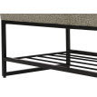 Banc HWC-N68 avec rangement pour chaussures, banc rembourré banc de vestiaire étagère à chaussures, tissu chenille métal
