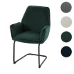 Chaise cantilever HWC-G67, chaise de salle à manger, chaise de cuisine, tissu/textile Öko-Tex MVG ~ vert