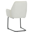 Chaise cantilever HWC-G67, chaise de salle à manger Chaise de cuisine, tissu/textile Öko-Tex MVG ~ crème-beige