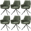 Lot de 6 chaises de salle à manger HWC-G67, chaise de cuisine avec accoudoirs, pivotante Auto-Position, chenille Oeko-Te