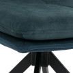 Lot de 2 chaises de salle à manger HWC-M68, fauteuil de cuisine, pivotant Auto-Position, métal tissu/textile ~ bleu