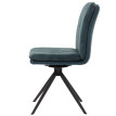 Lot de 2 chaises de salle à manger HWC-M68, fauteuil de cuisine, pivotant Auto-Position, métal tissu/textile ~ bleu