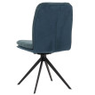 Lot de 2 chaises de salle à manger HWC-M68, fauteuil de cuisine, pivotant Auto-Position, métal tissu/textile ~ bleu