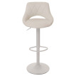 Lot de 2 tabourets de bar HWC-N64, chaise de bar tabouret de comptoir, repose-pieds pivotant, similicuir métal ~ blanc