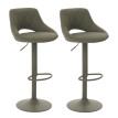 Lot de 2 tabourets de bar HWC-N64, chaise de bar tabouret de comptoir, repose-pieds pivotant, similicuir métal ~ vert