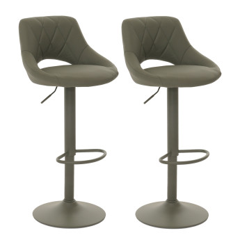 Lot de 2 tabourets de bar HWC-N64, chaise de bar tabouret de comptoir, repose-pieds pivotant, similicuir métal ~ vert