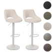 Lot de 2 tabourets de bar HWC-N64, chaise de bar tabouret de comptoir, repose-pieds pivotant, similicuir métal ~ blanc