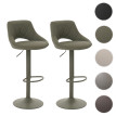 Lot de 2 tabourets de bar HWC-N64, chaise de bar tabouret de comptoir, repose-pieds pivotant, similicuir métal ~ vert
