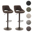 Lot de 2 tabourets de bar HWC-N64, chaise de bar tabouret de comptoir, repose-pieds pivotant, similicuir métal ~ brun