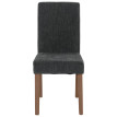 Lot de 4 chaises de salle à manger Littau, chaise de cuisine à dossier haut, tissu/textile chenille bois ~ gris foncé, p