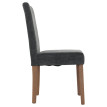 Lot de 4 chaises de salle à manger Littau, chaise de cuisine à dossier haut, tissu/textile chenille bois ~ gris foncé, p