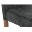 Lot de 4 chaises de salle à manger Littau, chaise de cuisine à dossier haut, tissu/textile chenille bois ~ gris foncé, p