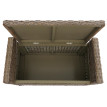 Coffre de rangement M92, coffre Banc de vestiaire, coussin Kubu rotin 88cm ~ gris-brun