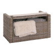 Coffre de rangement M92, coffre Banc de vestiaire, coussin Kubu rotin 88cm ~ gris-brun