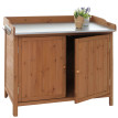 Meuble de jardin avec plan de travail HWC-L69, Table à plantes 86x100x66cm ~ marron