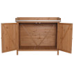 Meuble de jardin avec plan de travail HWC-L69, Table à plantes 86x100x66cm ~ marron