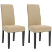 Lot de 2 chaises de salle à manger HWC-N66, chaise de cuisine fauteuil en bois massif similicuir ~ crème, pieds noirs