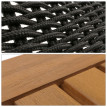 Ensemble de jardin lounge HWC-N49, balcon ensemble de fauteuils, corde tressée Rope bois acacia certifié MVG, noir