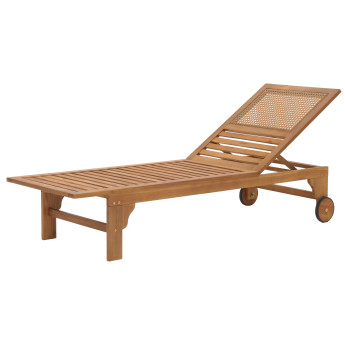 Bain de soleil HWC-N48, Chaise longue de jardin, bois massif d'acacia certifié MVG