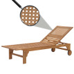 Bain de soleil HWC-N48, Chaise longue de jardin, bois massif d'acacia certifié MVG