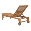 Bain de soleil HWC-N48, Chaise longue de jardin, bois massif d'acacia certifié MVG