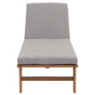 Bain de soleil HWC-N48, Bain de soleil de jardin Relax chaise longue, bois massif acacia certifié MVG ~ coussin gris