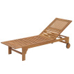 Bain de soleil HWC-N48, Bain de soleil de jardin Relax chaise longue, bois massif acacia certifié MVG ~ coussin gris