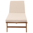 Bain de soleil HWC-N48, Bain de soleil de jardin Relax chaise longue, bois massif acacia certifié MVG ~ coussin crème-be