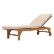 Bain de soleil HWC-N48, Bain de soleil de jardin Relax chaise longue, bois massif acacia certifié MVG ~ coussin crème-be