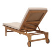 Bain de soleil HWC-N48, Bain de soleil de jardin Relax chaise longue, bois massif acacia certifié MVG ~ coussin crème-be