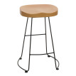Tabouret de bar HWC-N25, chaise de bar tabouret de comptoir tabouret de cuisine, repose-pieds Industrial métal bois mass