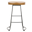 Tabouret de bar HWC-N25, chaise de bar tabouret de comptoir tabouret de cuisine, repose-pieds Industrial métal bois mass