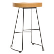 Tabouret de bar HWC-N25, chaise de bar tabouret de comptoir tabouret de cuisine, repose-pieds Industrial métal bois mass