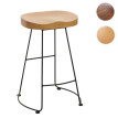 Tabouret de bar HWC-N25, chaise de bar tabouret de comptoir tabouret de cuisine, repose-pieds Industrial métal bois mass