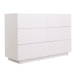 Commode HWC-M52, Armoire Sideboard, design 3D tiroirs Push-to-open bois massif Mango MDF 81x120x42cm blanc brillant