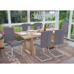 Lot de 6 chaises de salle à manger HWC-F36, chaise de cuisine cantilever chaise de conférence ~ tissu/textile, gris