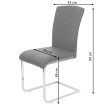 Lot de 6 chaises de salle à manger HWC-F36, chaise de cuisine cantilever chaise de conférence ~ tissu/textile, gris