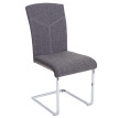 Lot de 6 chaises de salle à manger HWC-F36, chaise de cuisine cantilever chaise de conférence ~ tissu/textile, gris