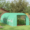 Serre de jardin tunnel 18 m² système d'arrosage intégré vert