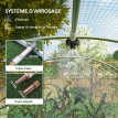 Serre de jardin tunnel 18 m² système d'arrosage intégré vert