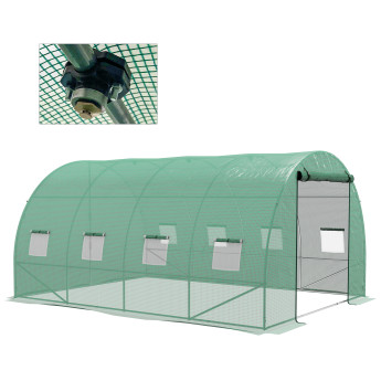 Serre de jardin tunnel 12 m² système d'arrosage intégré vert