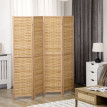 Paravent intérieur pliable 4 panneaux bois bambou