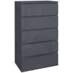 Commode 5 tiroirs style contemporain laqué gris