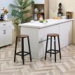 Lot de 2 tabourets de bar STEFFEN noir et bois vieilli