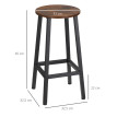 Lot de 2 tabourets de bar STEFFEN noir et bois vieilli