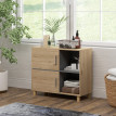 Meuble bas salle de bain CUNJO aspect bois naturel 