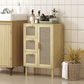 Meuble bas salle de bain ASTINE aspect bois