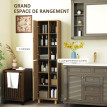 Meuble colonne étagère salle de bain ROBBY bois naturel